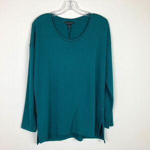 Banana Republic Women's Scoop Neck Shirt Size S Green Stretch
